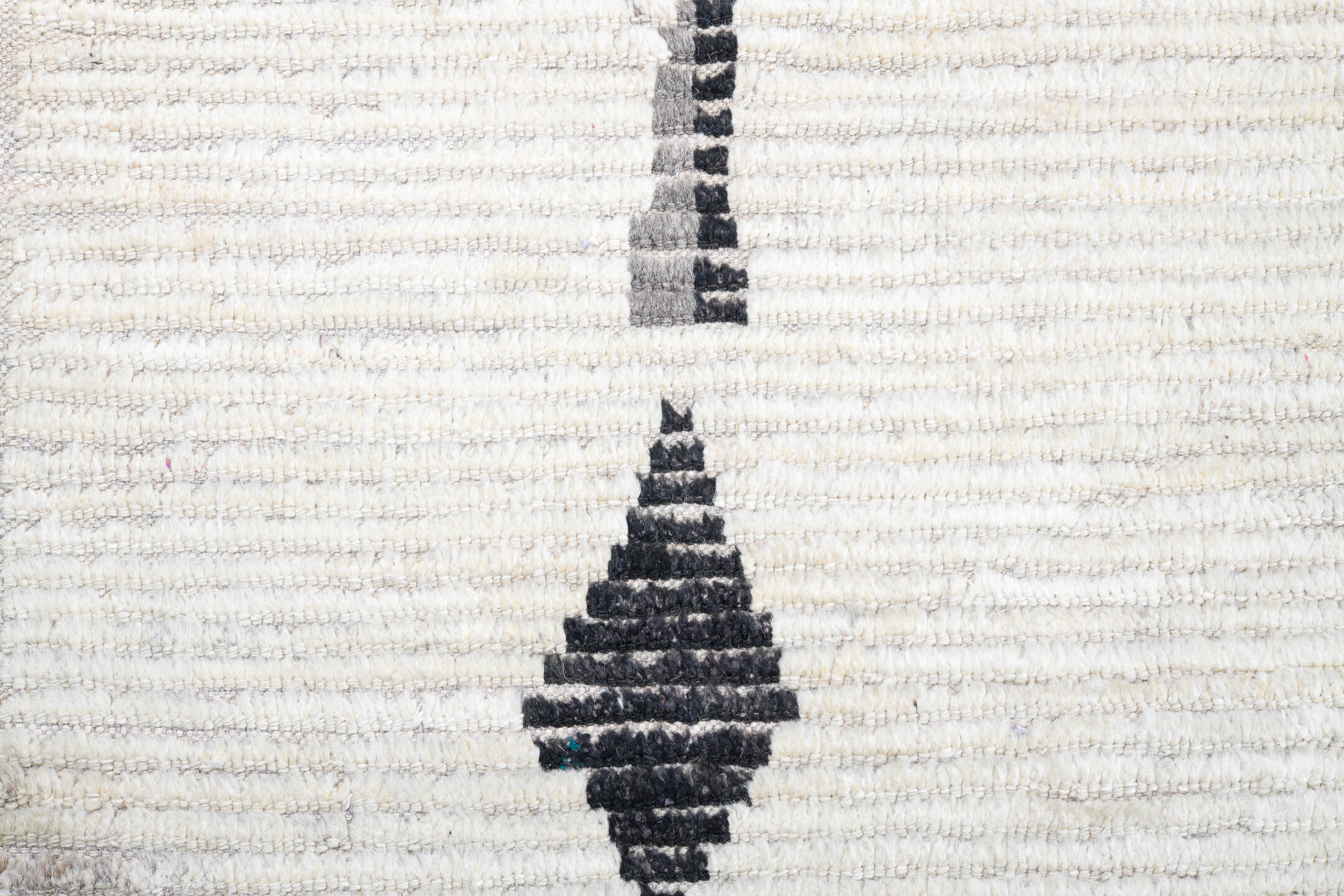 13' x 16' one-of-a-kind handmade vintage Tulu oversize rug. Color palette: ivory, gray, charcoal, black