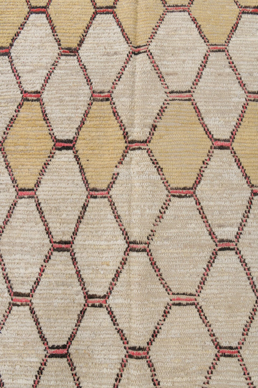 3' x 15' one-of-a-kind handmade vintage Tulu runner rug. Color palette: ivory, cream, charcoal, rose, taupe, camel, gray