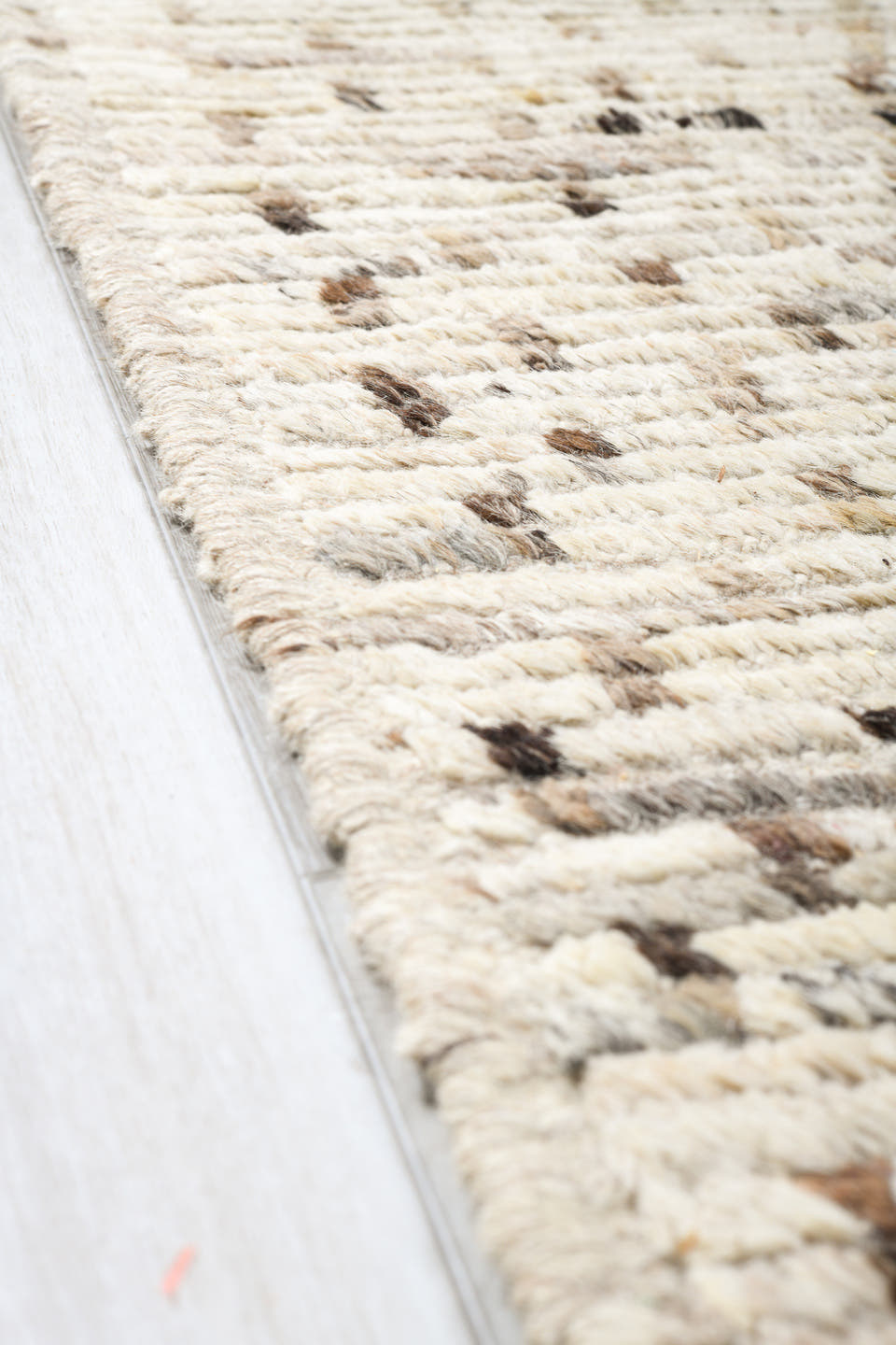 12' x 18' one-of-a-kind handmade vintage Tulu oversize rug. Color palette: ivory, taupe, brown, camel, beige, gray
