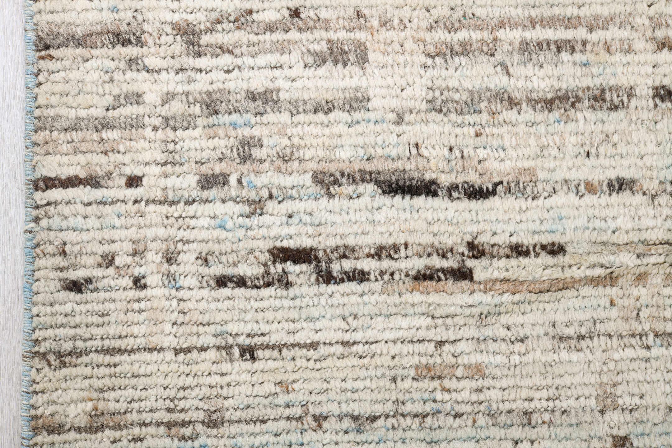 10' x 14' one-of-a-kind handmade vintage Tulu large size rug. Color palette: gray, light gray, off-white, gainsboro, linen