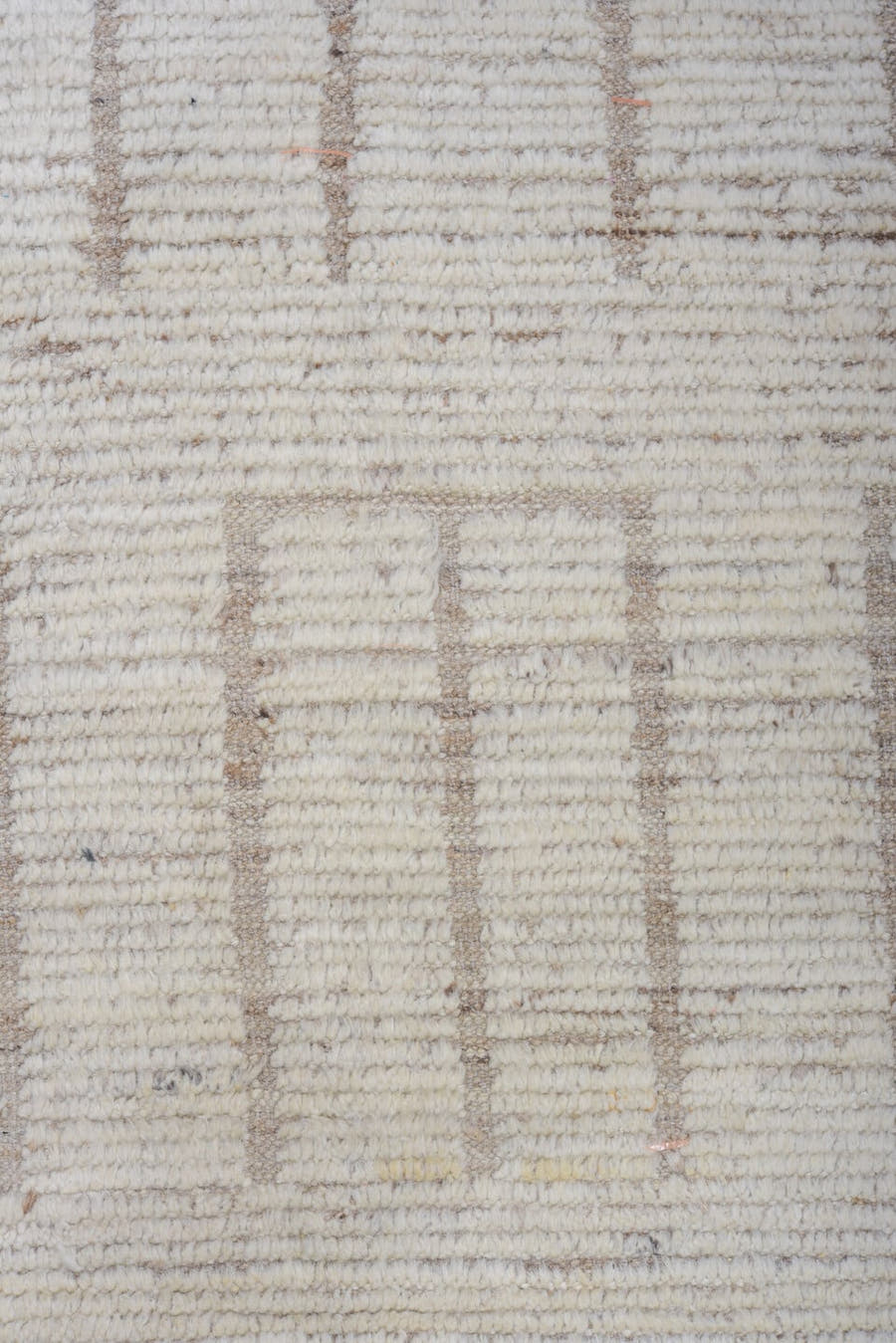 12' x 14' one-of-a-kind handmade vintage Tulu oversize rug. Color palette: ivory, taupe, cream, beige, light brown, gray