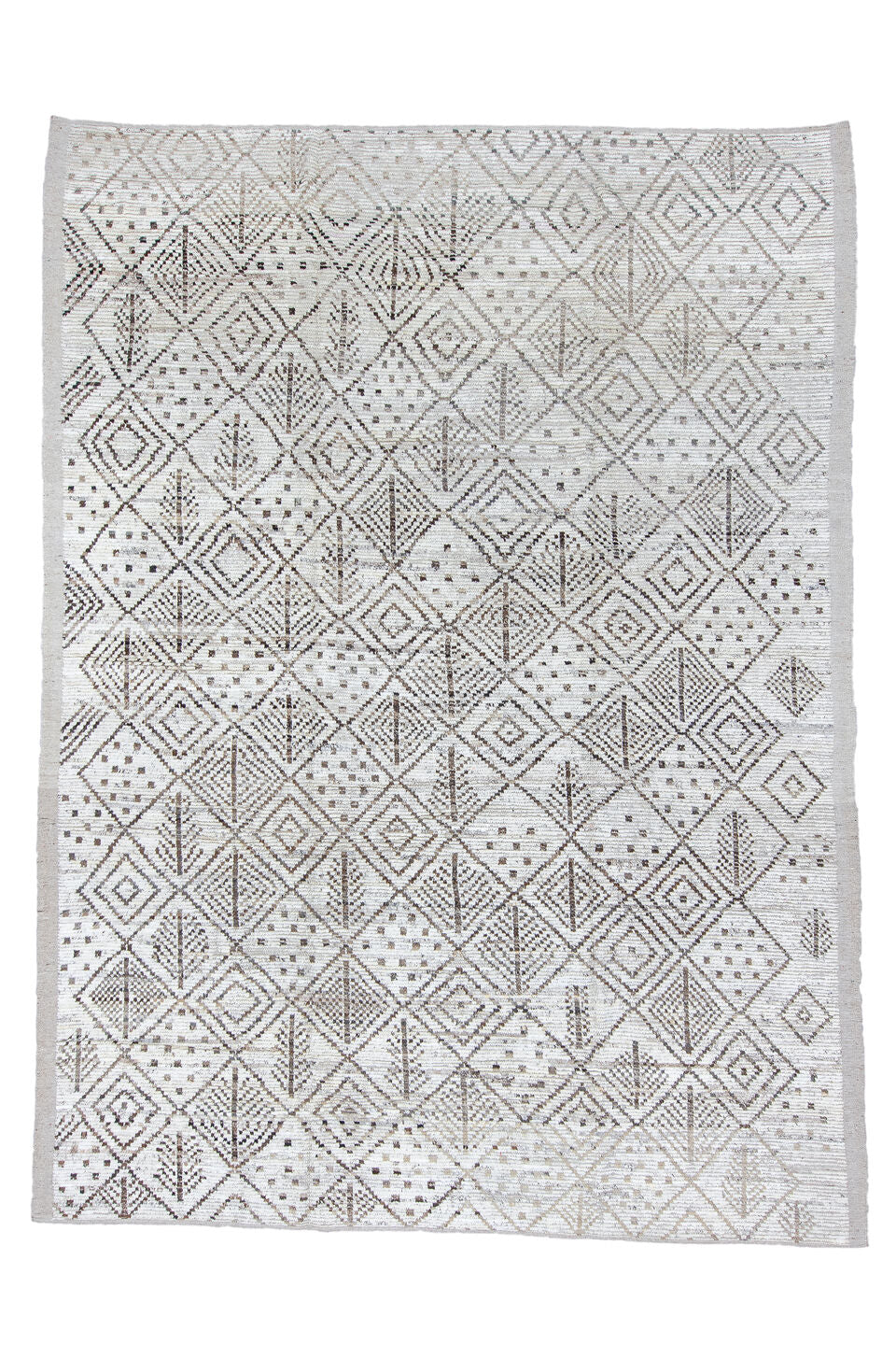 10' x 13' one-of-a-kind handmade vintage Tulu large size rug. Color palette: blue, dark gray, dim gray, gainsboro, gray