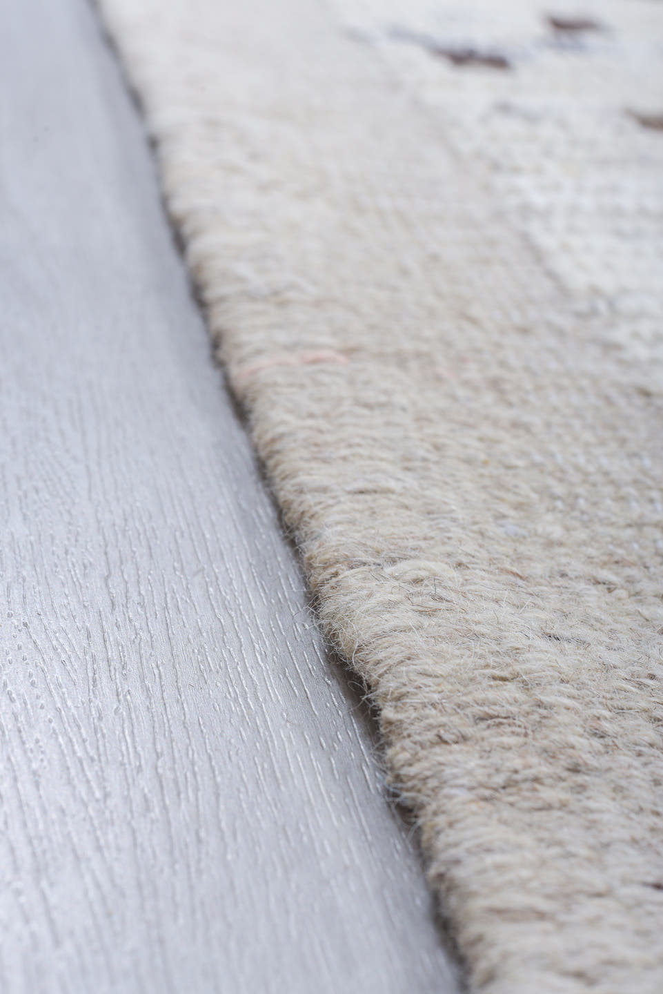 10' x 13' one-of-a-kind handmade vintage Tulu large size rug. Color palette: ivory, taupe, brown, beige, gray