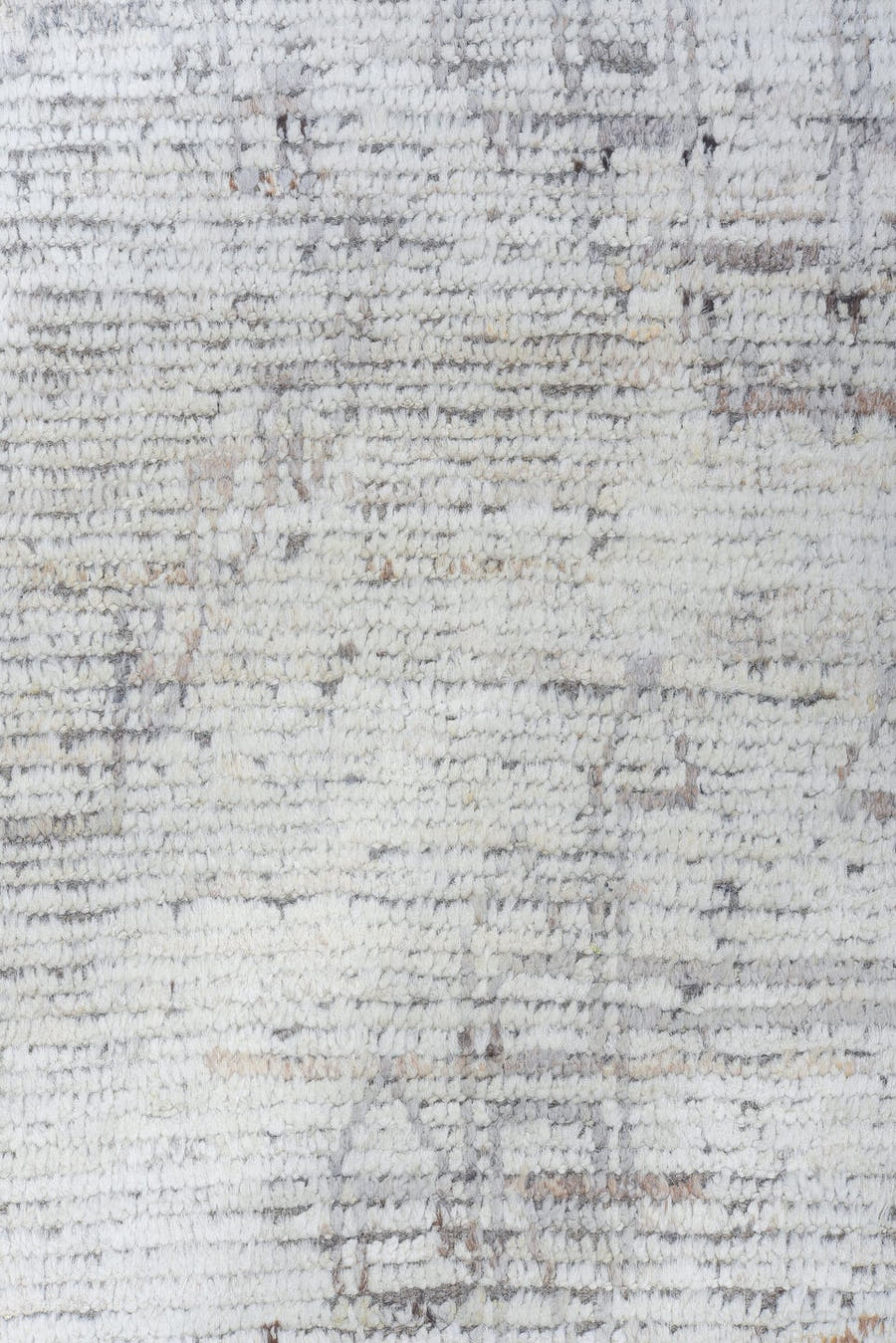 9' x 12' one-of-a-kind handmade vintage Tulu large size rug. Color palette: ivory, dove gray, taupe, stone, light gray