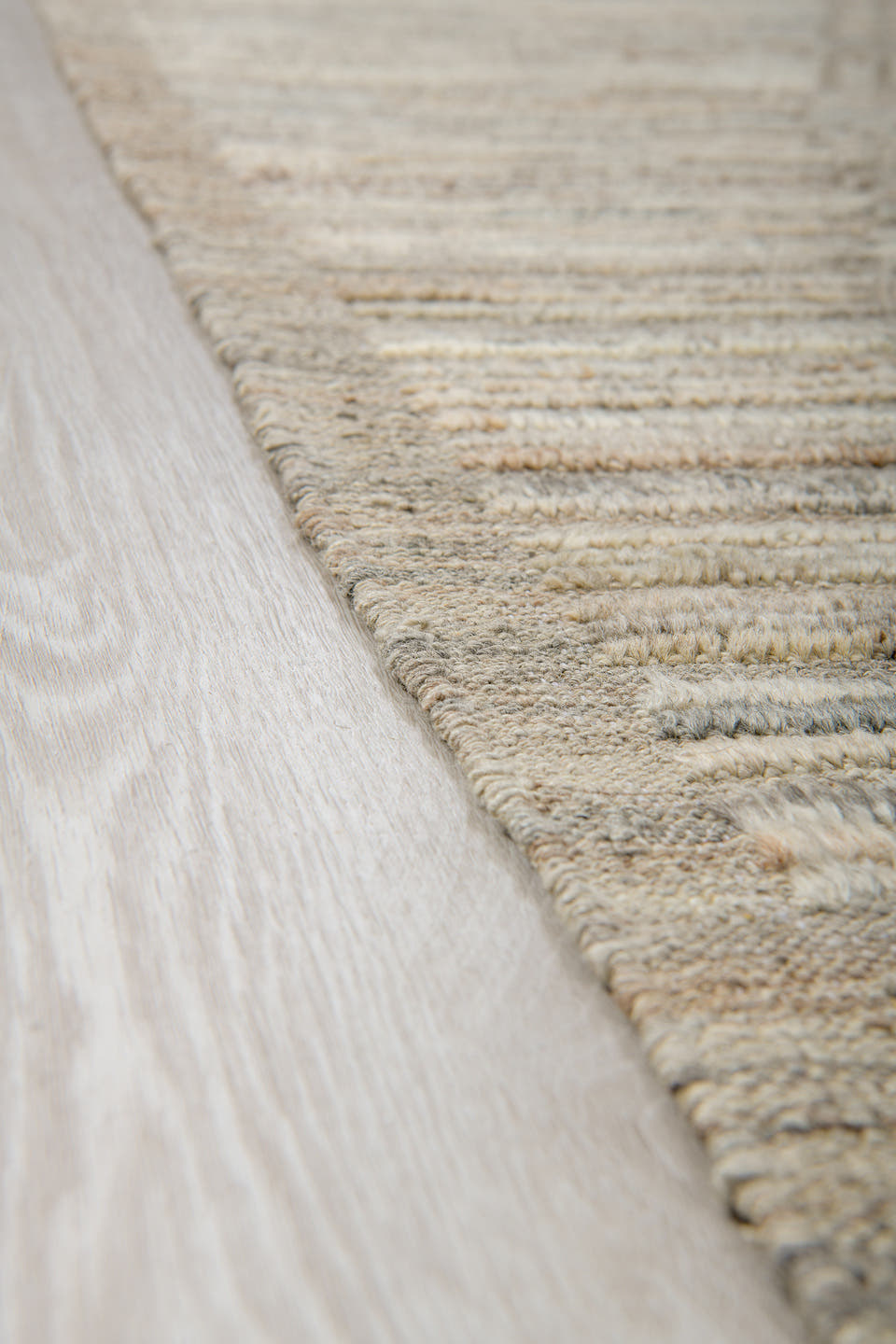 9' x 12' one-of-a-kind handmade vintage Tulu large size rug. Color palette: ivory, taupe, gray, beige, camel
