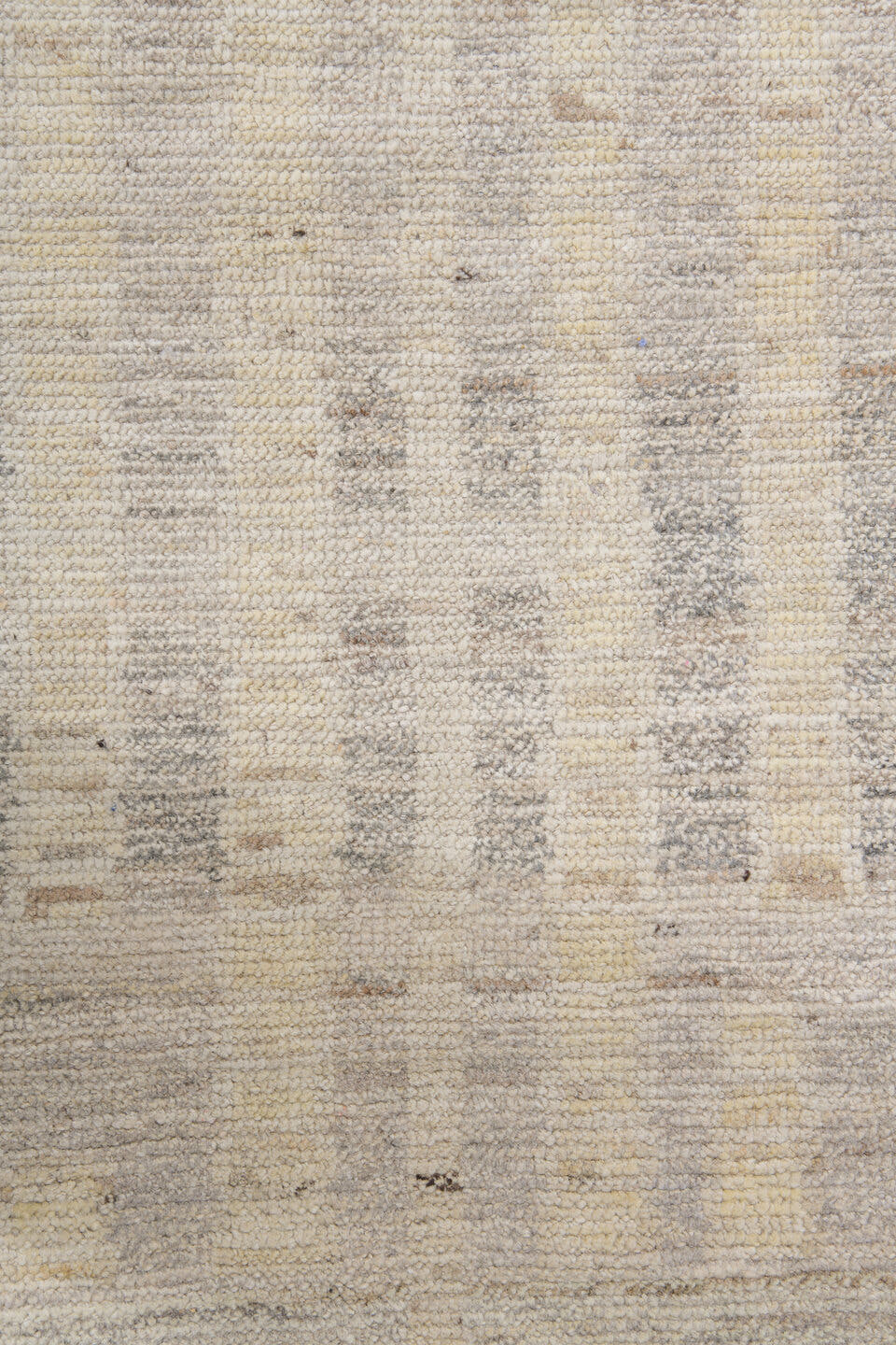 10' x 13' one-of-a-kind handmade vintage Tulu large size rug. Color palette: ivory, cream, light gray, taupe, pale blue