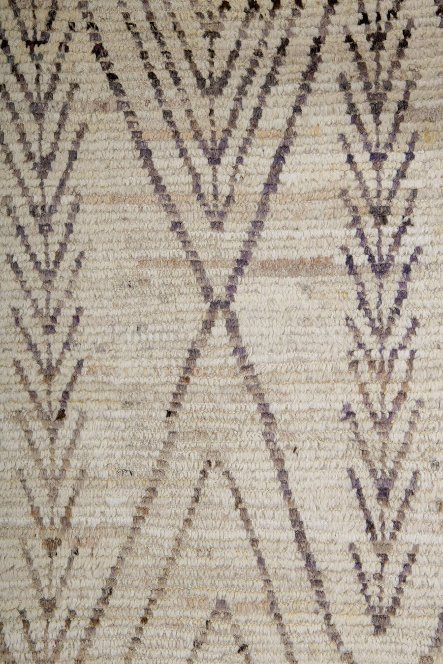 8' x 9' one-of-a-kind handmade vintage Tulu rug. Color palette: ivory, taupe, brown, cream, charcoal, beige, gray, black