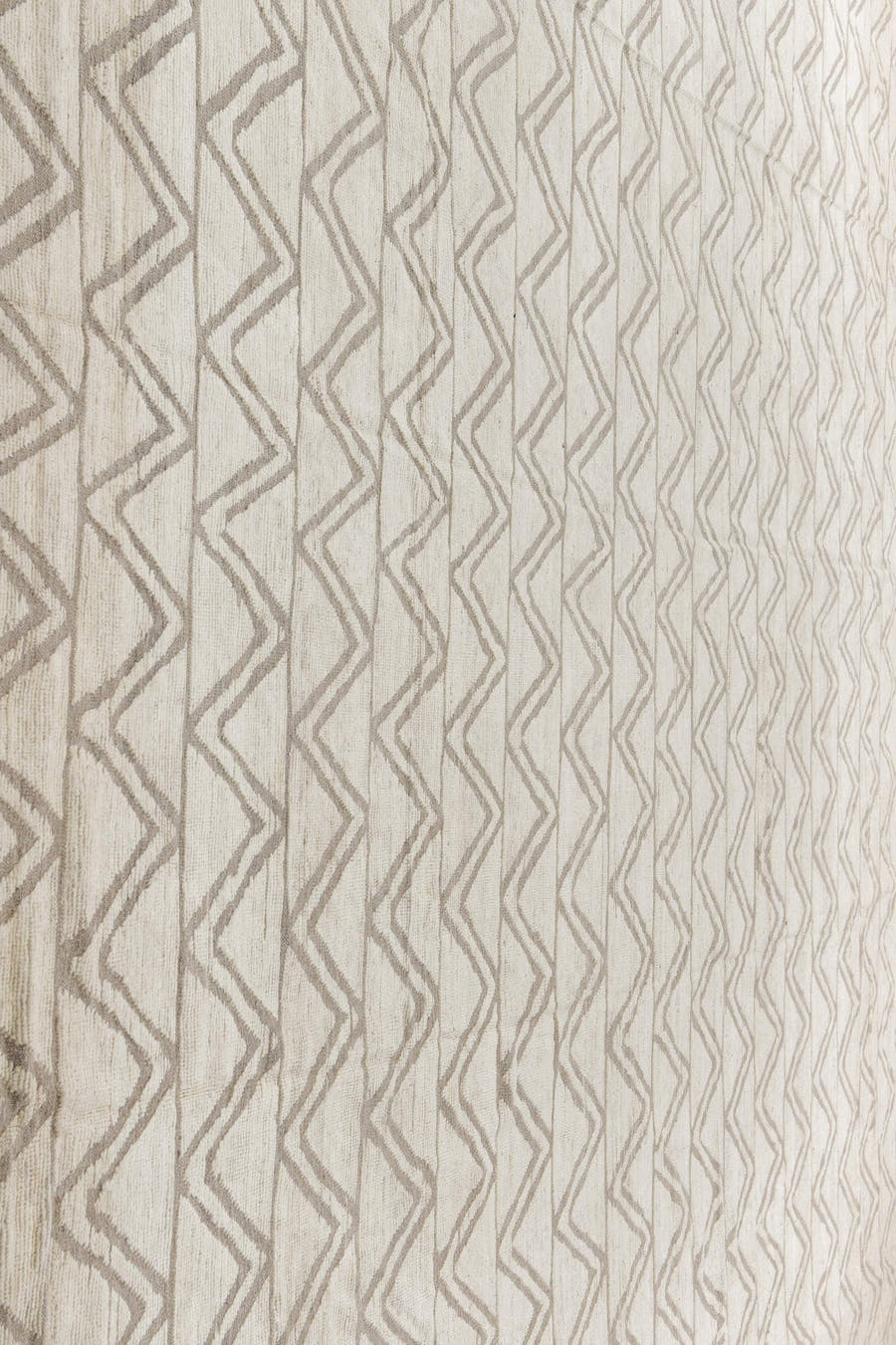 14' x 15' one-of-a-kind handmade vintage Tulu oversize rug. Color palette: ivory, taupe, beige, stone, gray