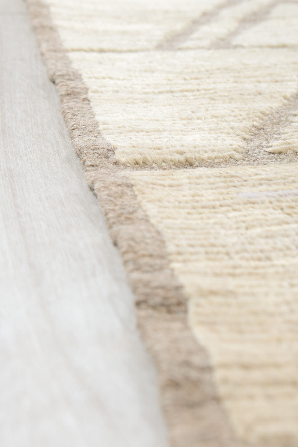 14' x 15' one-of-a-kind handmade vintage Tulu oversize rug. Color palette: ivory, taupe, beige, stone, gray
