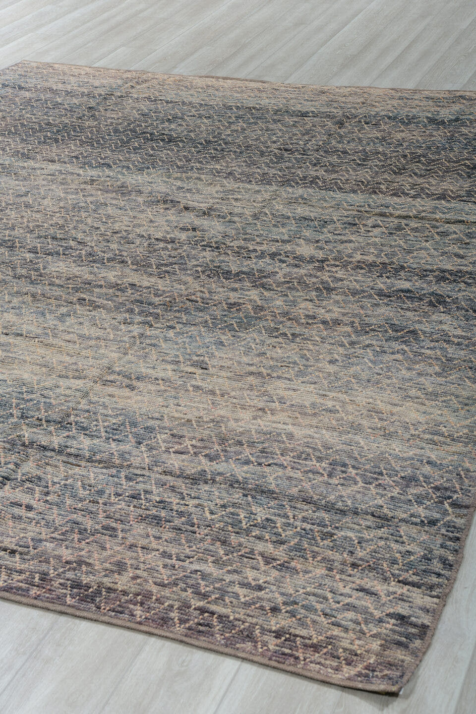 8' x 10' one-of-a-kind handmade vintage Tulu large size rug. Color palette: charcoal, ivory, taupe, gray, slate, black