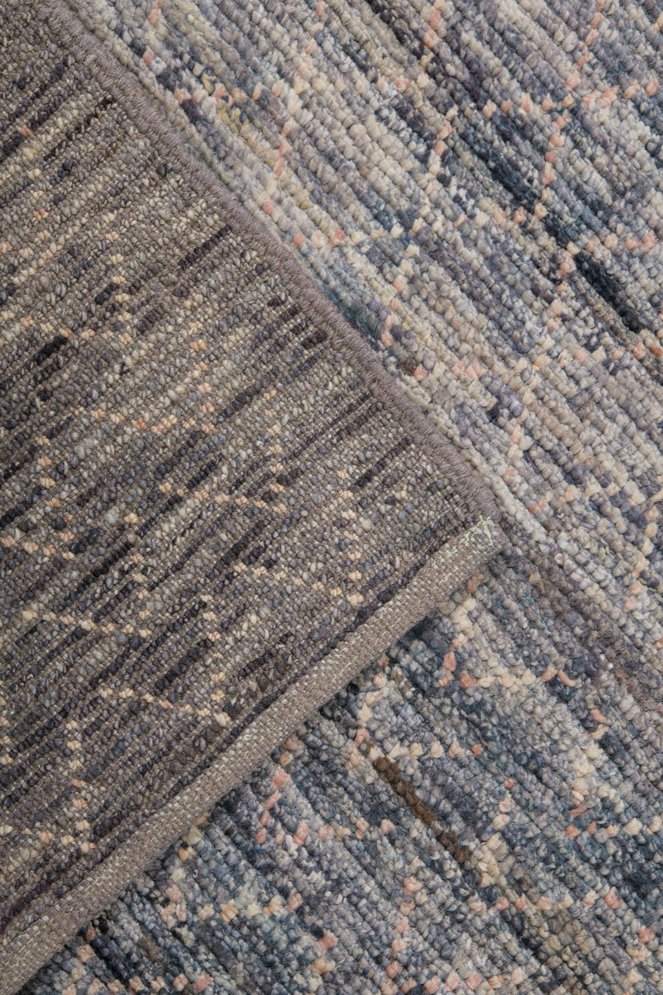 8' x 10' one-of-a-kind handmade vintage Tulu large size rug. Color palette: charcoal, ivory, taupe, gray, slate, black