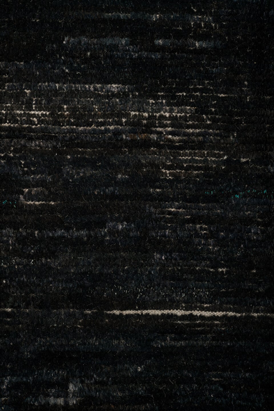 9' x 12' one-of-a-kind handmade vintage Tulu large size rug. Color palette: charcoal, ivory, ebony, taupe, gray, black