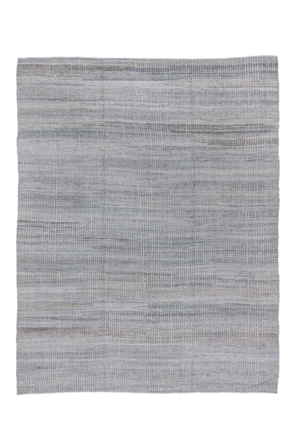 9' x 12' one-of-a-kind handmade vintage Tulu large size rug. Color palette: blue, dark gray, gainsboro, gray, light blue