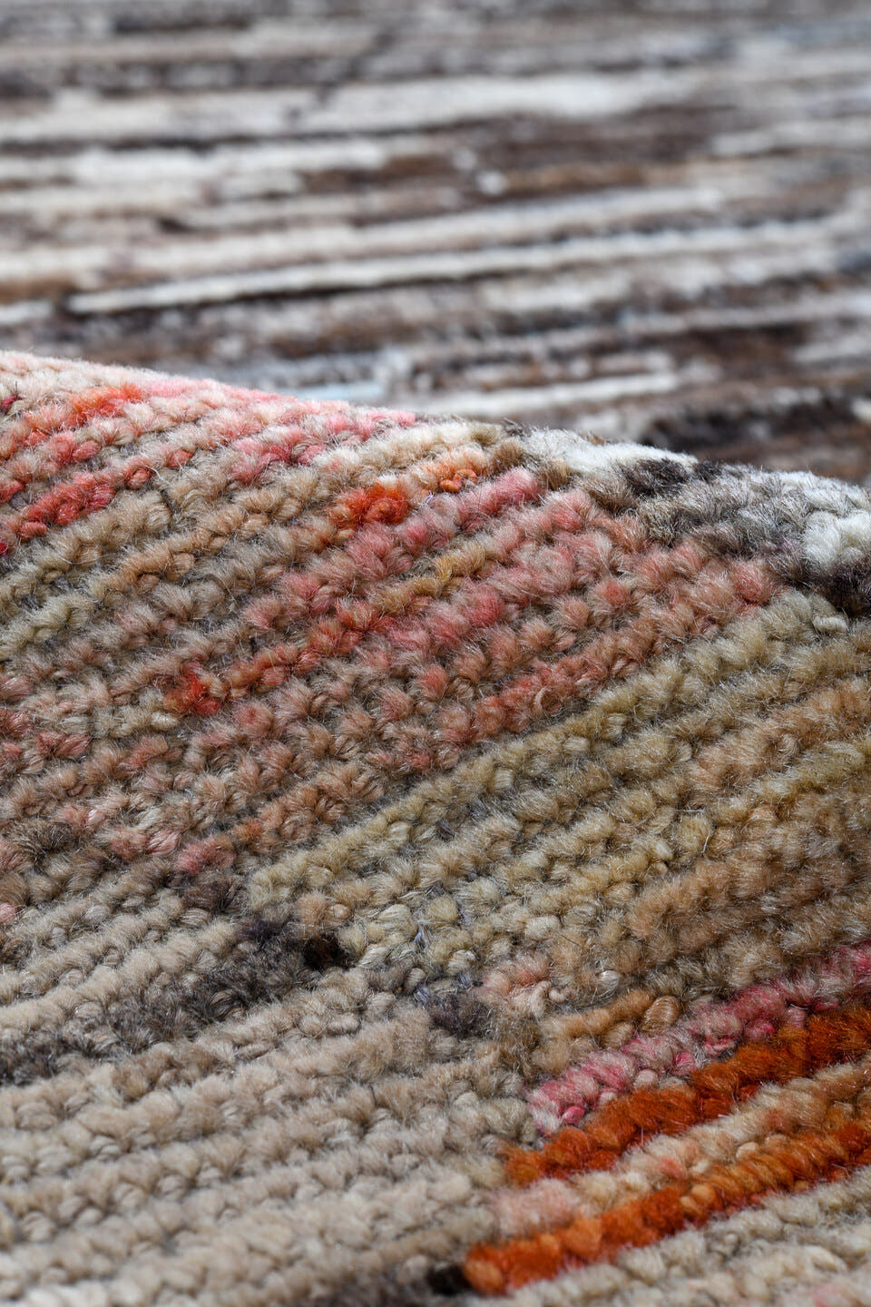 10' x 13' one-of-a-kind handmade vintage Tulu large size rug. Color palette: brown, ivory, aqua, taupe, blush, cream, teal
