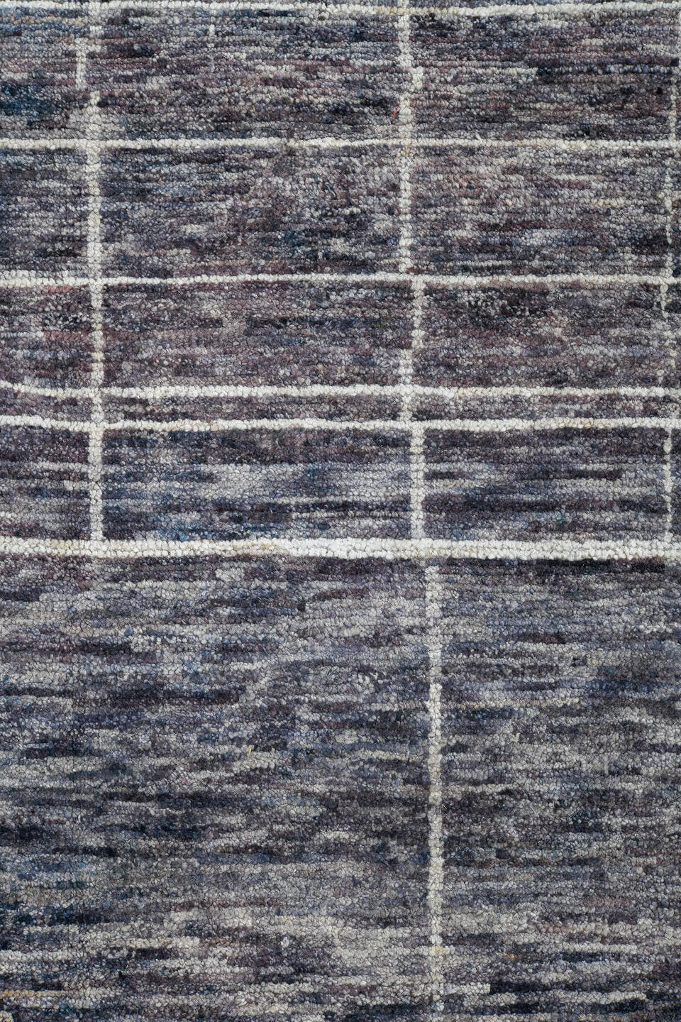 9' x 12' one-of-a-kind handmade vintage Tulu large size rug. Color palette: charcoal, ivory, gray, taupe, black, beige