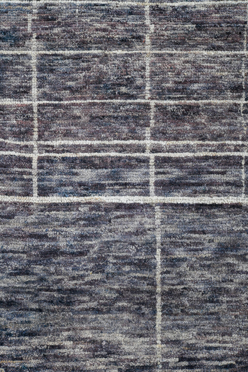 9' x 12' one-of-a-kind handmade vintage Tulu large size rug. Color palette: black, blue, charcoal, dark gray, dim gray