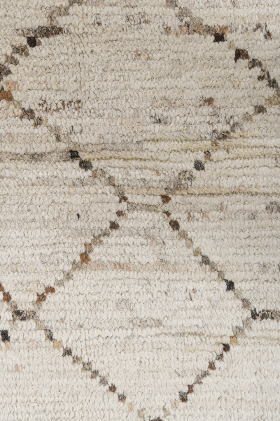 10' x 13' one-of-a-kind handmade vintage Tulu large size rug. Color palette: ivory, taupe, charcoal, cream, beige, gray