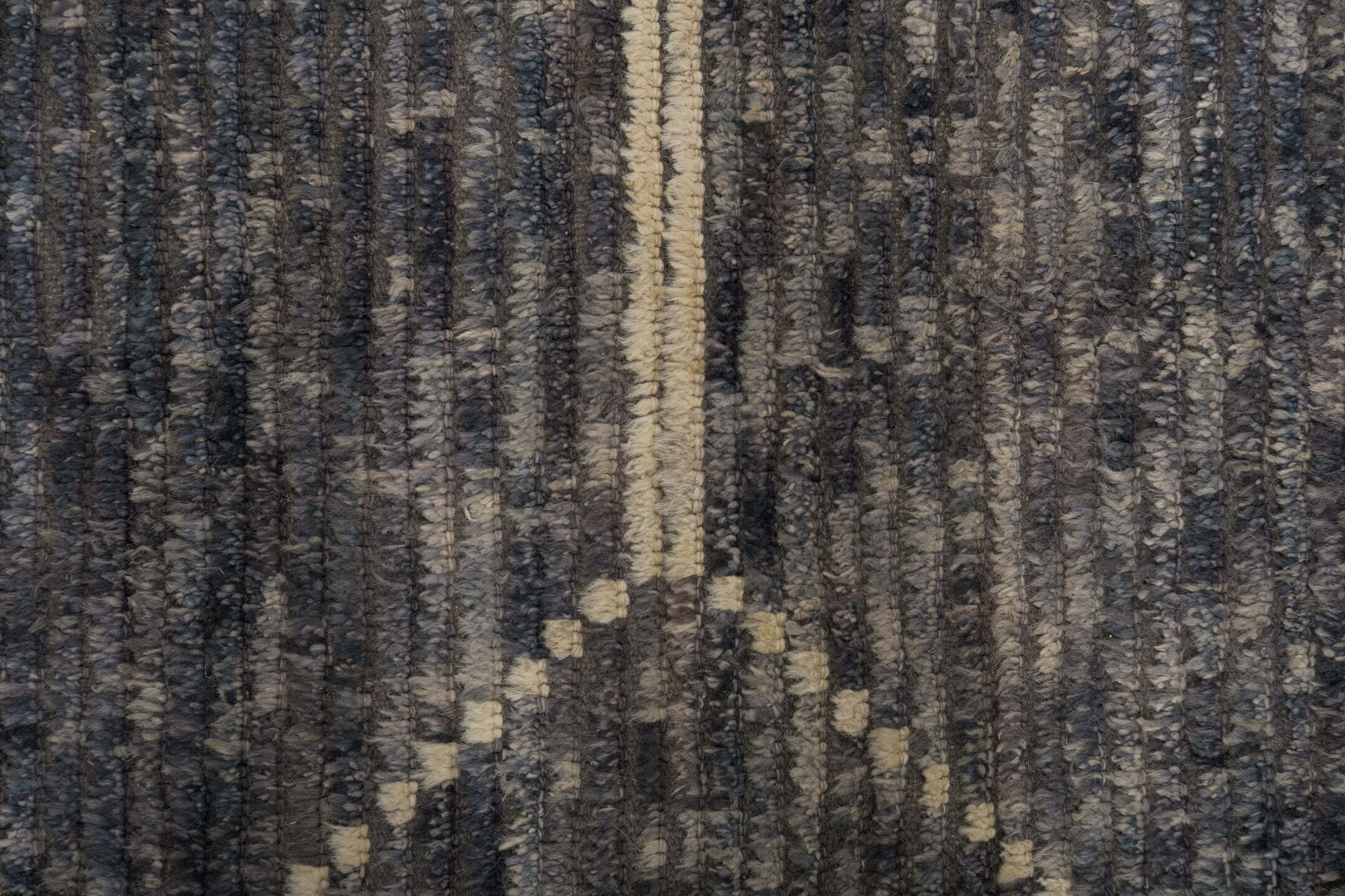 8' x 10' one-of-a-kind handmade vintage Tulu large size rug. Color palette: black, blue, brown, charcoal, dark gray