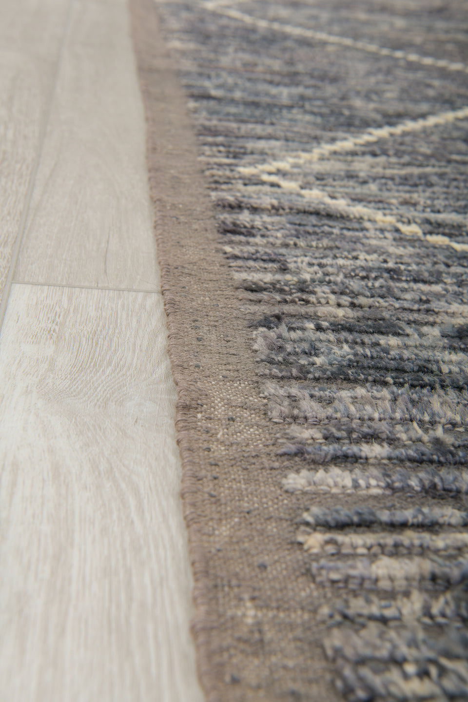 8' x 10' one-of-a-kind handmade vintage Tulu large size rug. Color palette: gray, charcoal, ivory, taupe, black, beige