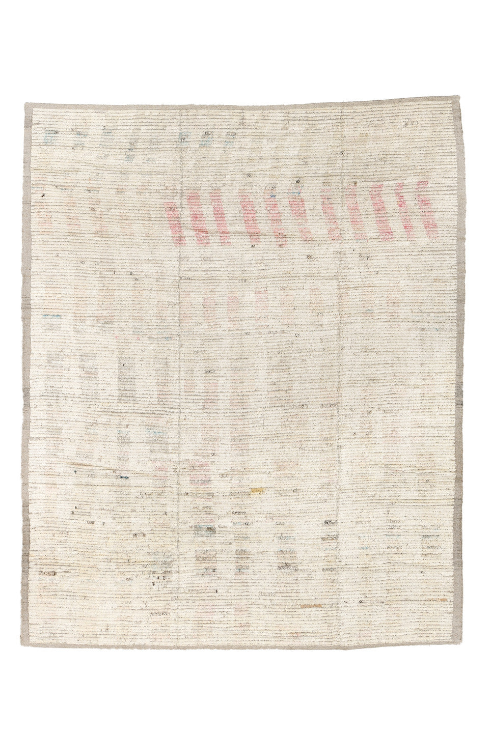 8' x 11' one-of-a-kind handmade vintage Tulu large size rug. Color palette: antiquewhite, dim gray, gray, light gray, linen