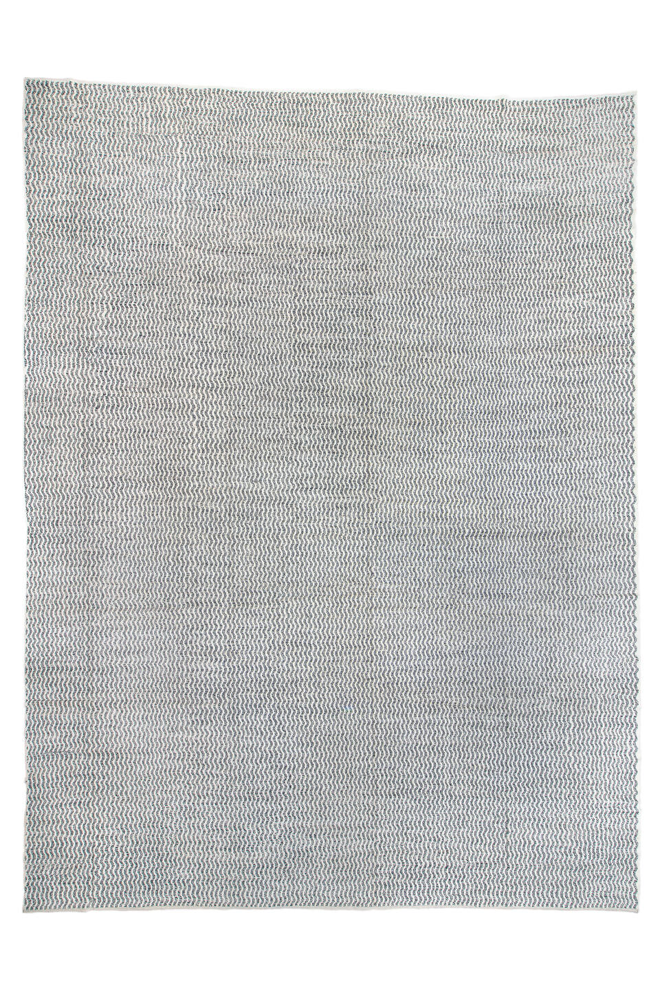 14' x 19' one-of-a-kind handmade vintage Tulu oversize rug. Color palette: black, blue, dark gray, dim gray, gainsboro, gray