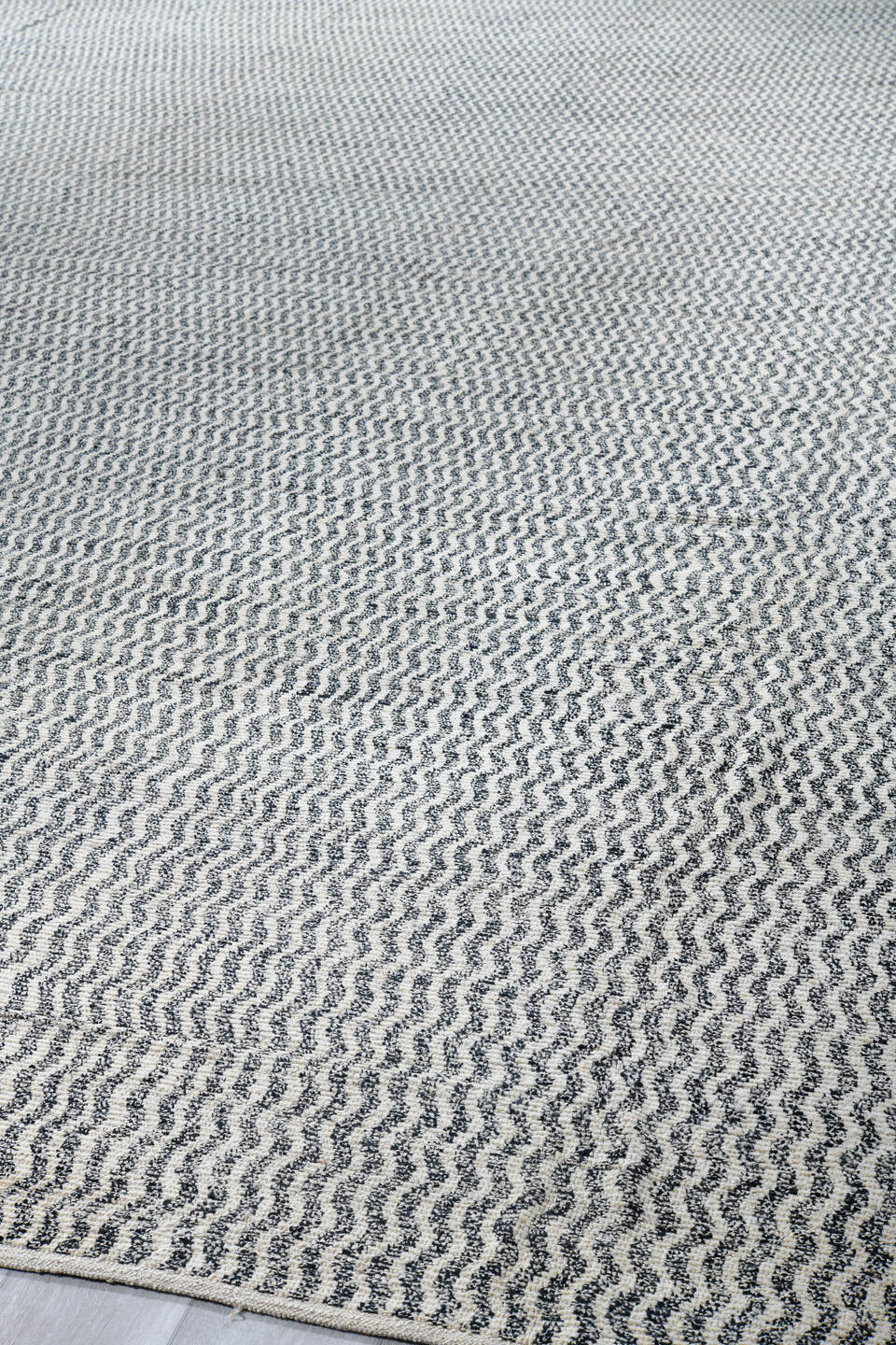 14' x 19' one-of-a-kind handmade vintage Tulu oversize rug. Color palette: ivory, blue-gray, teal, slate, gray, blue