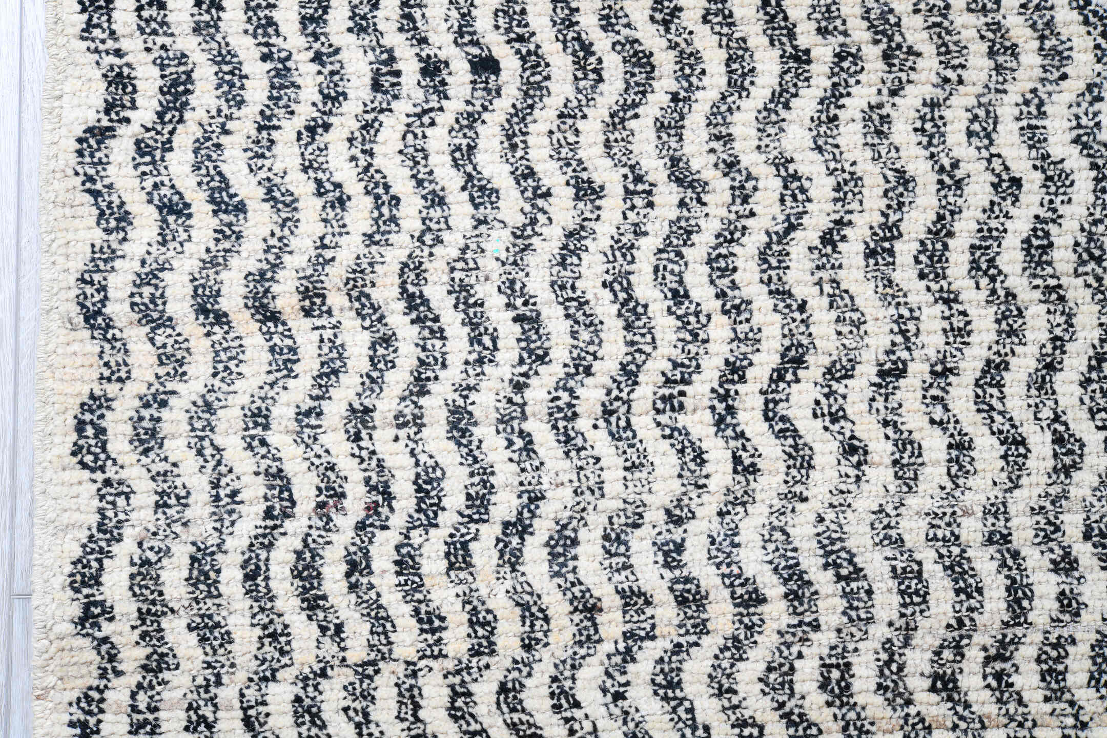 14' x 19' one-of-a-kind handmade vintage Tulu oversize rug. Color palette: black, blue, dark gray, dim gray, gainsboro, gray