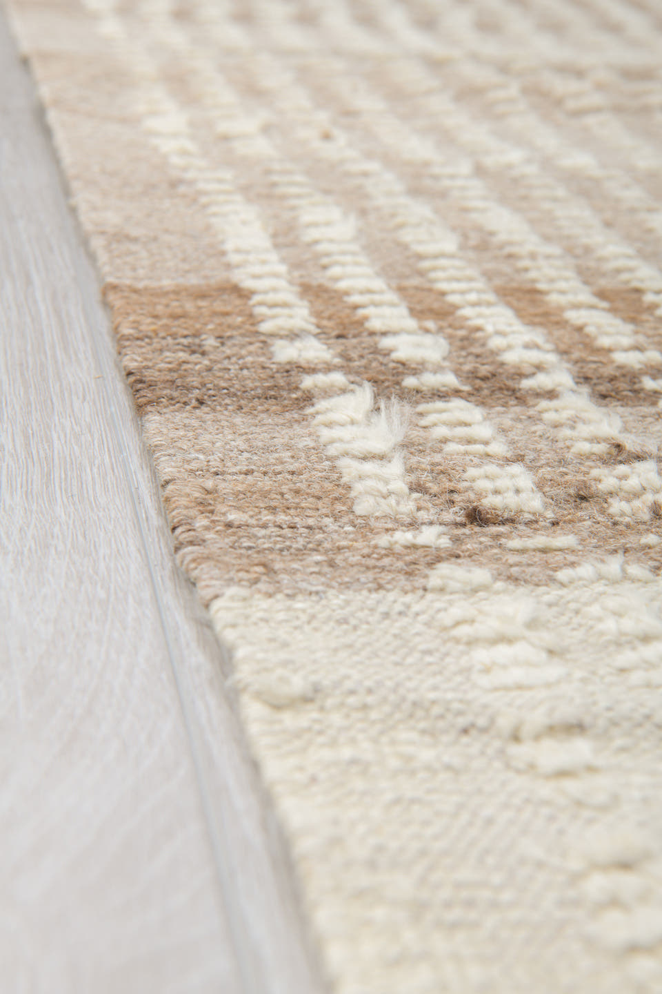8' x 12' one-of-a-kind handmade vintage Tulu large size rug. Color palette: ivory, cream, taupe, camel, beige, gray