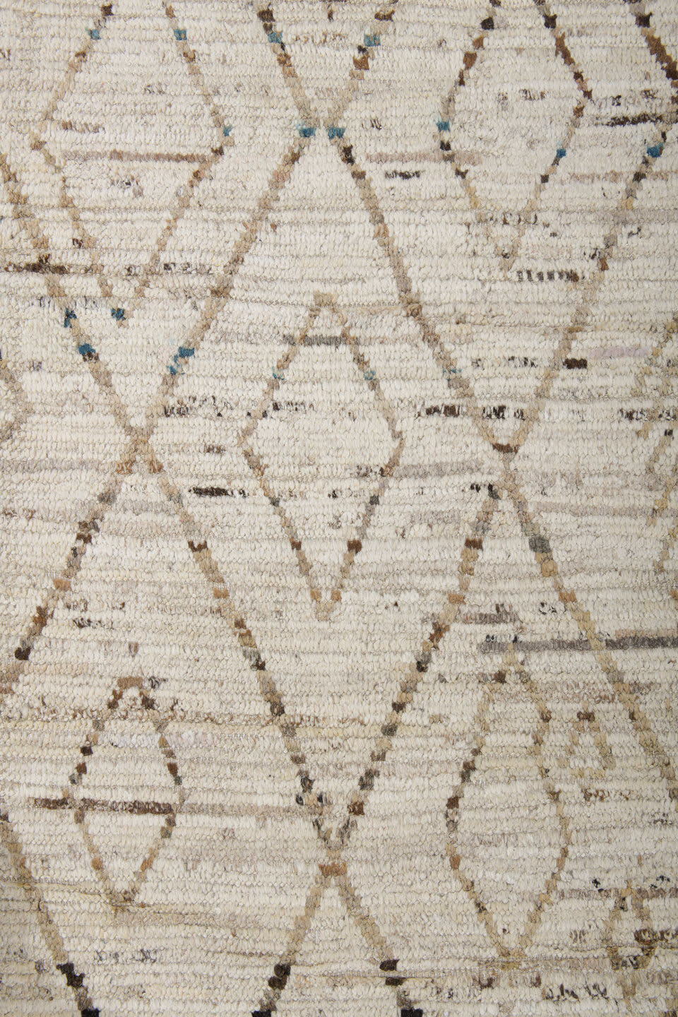 13' x 16' one-of-a-kind handmade vintage Tulu oversize rug. Color palette: ivory, cream, taupe, light brown, sand