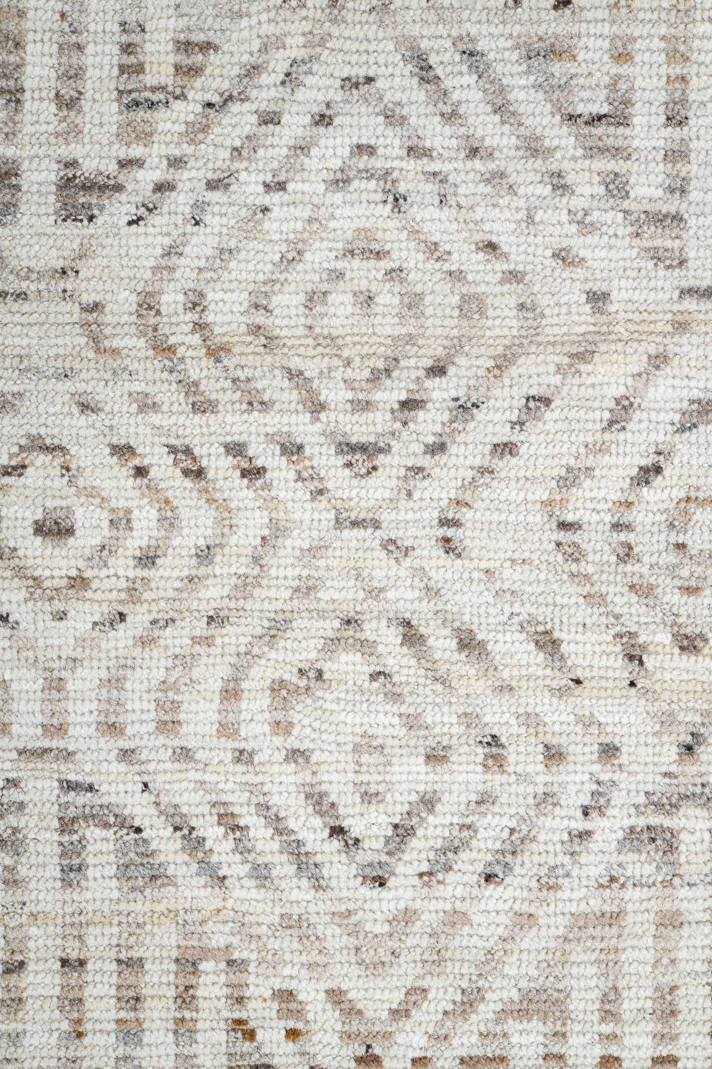 15' x 18' one-of-a-kind handmade vintage Tulu oversize rug. Color palette: ivory, cream, beige, taupe, gray