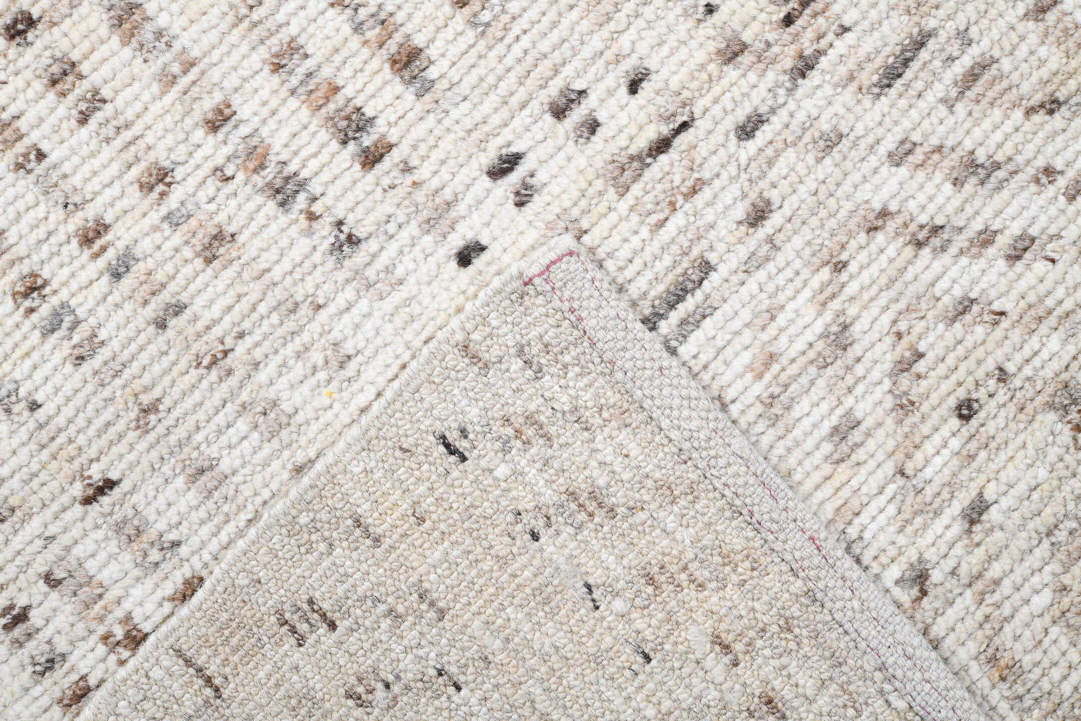 15' x 18' one-of-a-kind handmade vintage Tulu oversize rug. Color palette: ivory, cream, beige, taupe, gray
