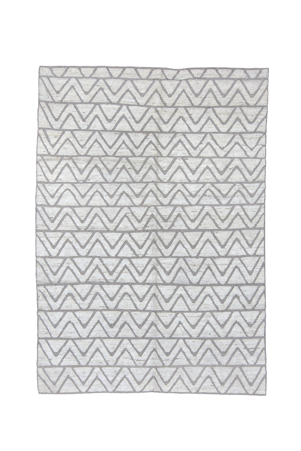 6' x 8' one-of-a-kind handmade vintage Tulu medium size rug. Color palette: dark gray, dim gray, gainsboro, gray, light blue