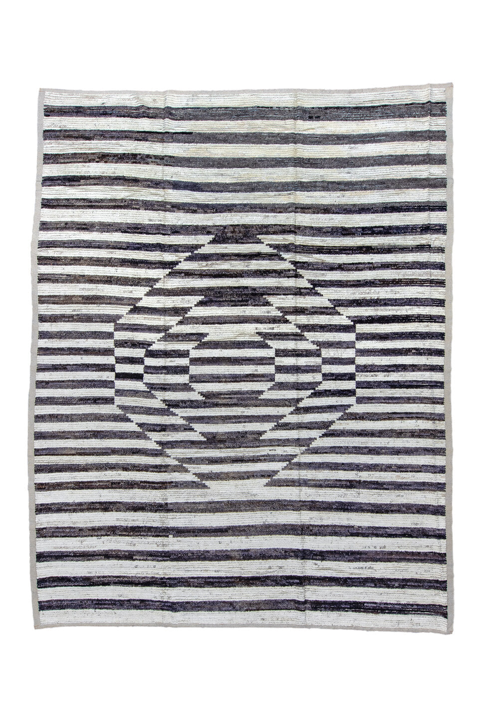 10' x 13' one-of-a-kind handmade vintage Tulu large size rug. Color palette: blue, dark gray, gainsboro, gray, light blue