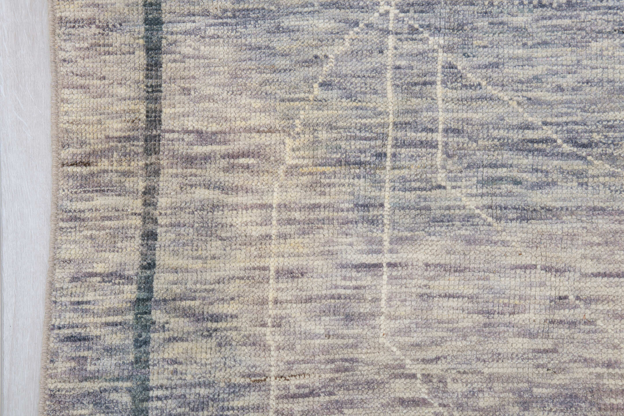 10' x 13' one-of-a-kind handmade vintage Tulu large size rug. Color palette: ivory, gray, charcoal, cream, taupe, black