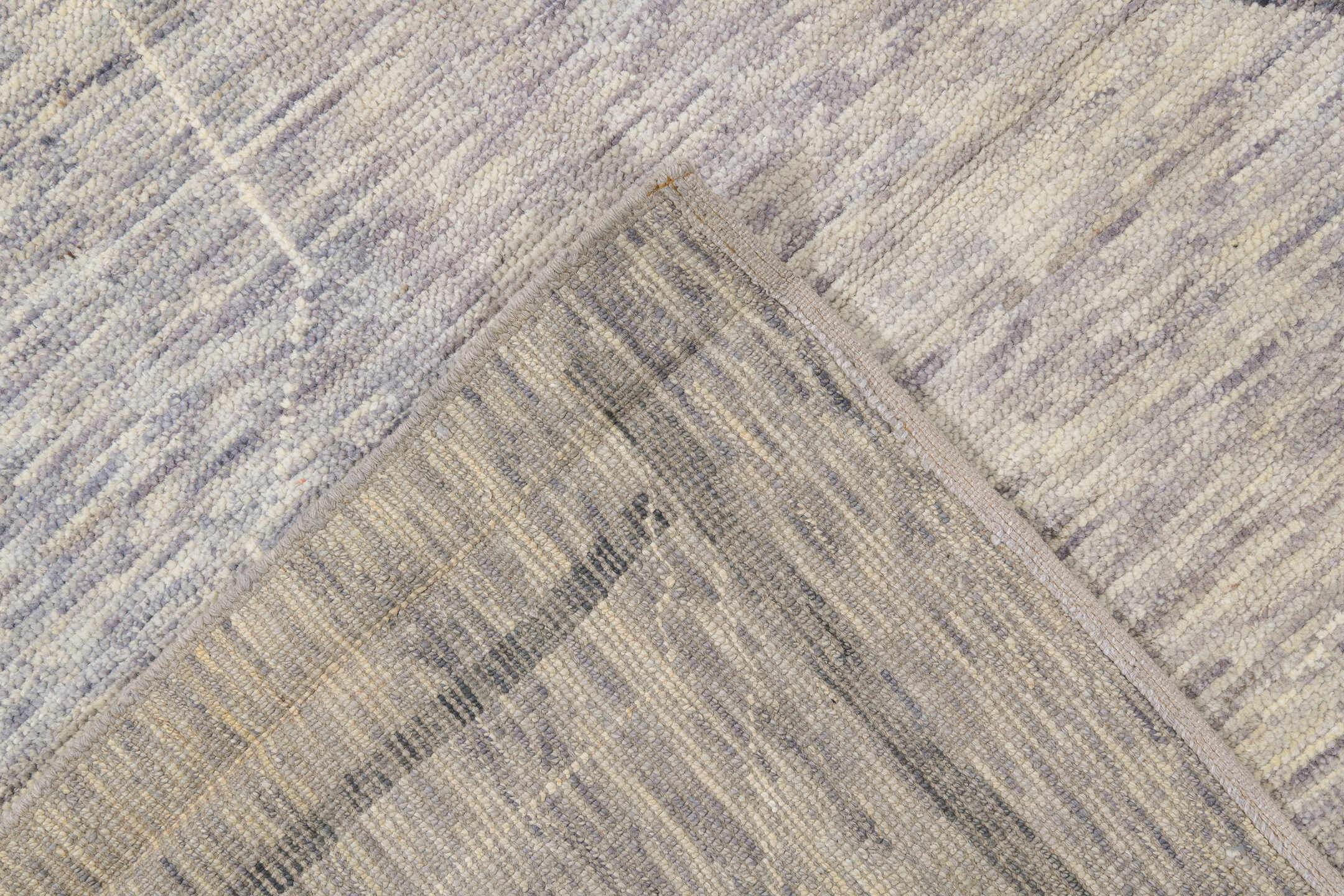 10' x 13' one-of-a-kind handmade vintage Tulu large size rug. Color palette: ivory, gray, charcoal, cream, taupe, black