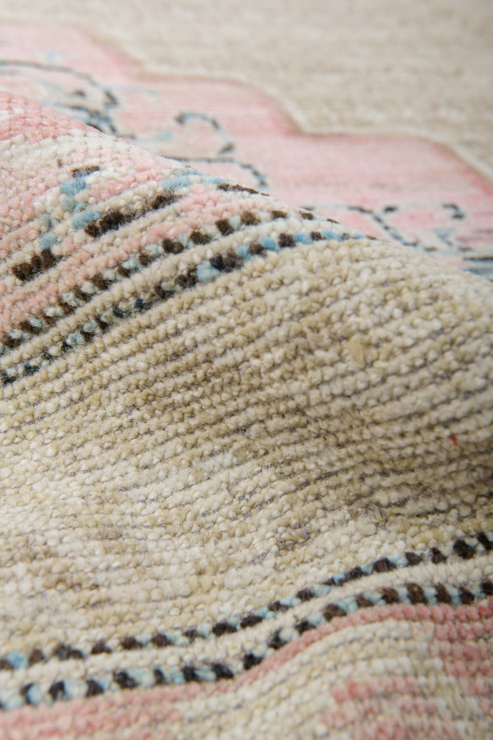 10' x 9' one-of-a-kind handmade vintage Chinese large size rug. Color palette: ivory, blush, charcoal, taupe, cream