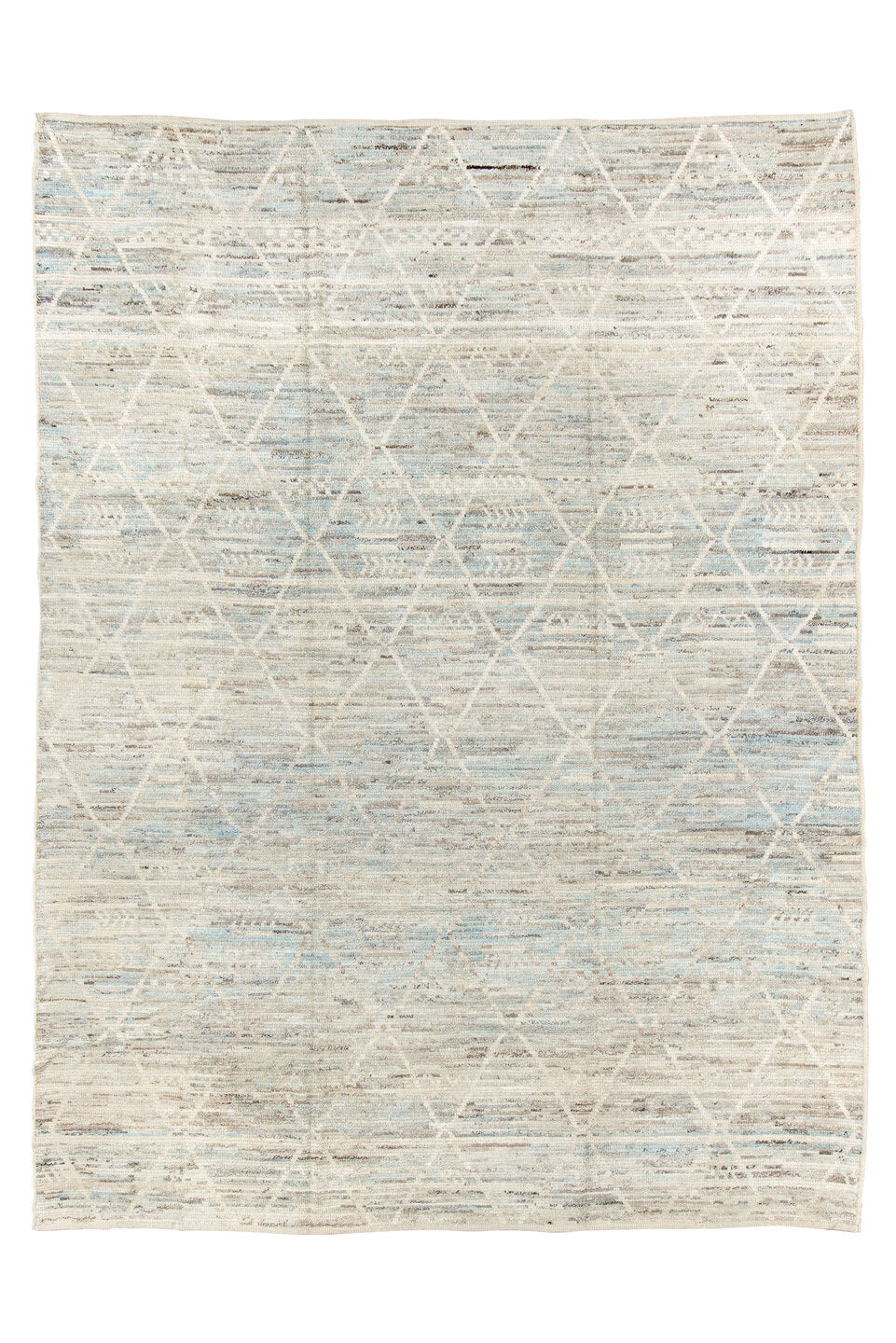10' x 13' one-of-a-kind handmade vintage Tulu large size rug. Color palette: brown, dark gray, dim gray, gainsboro, gray