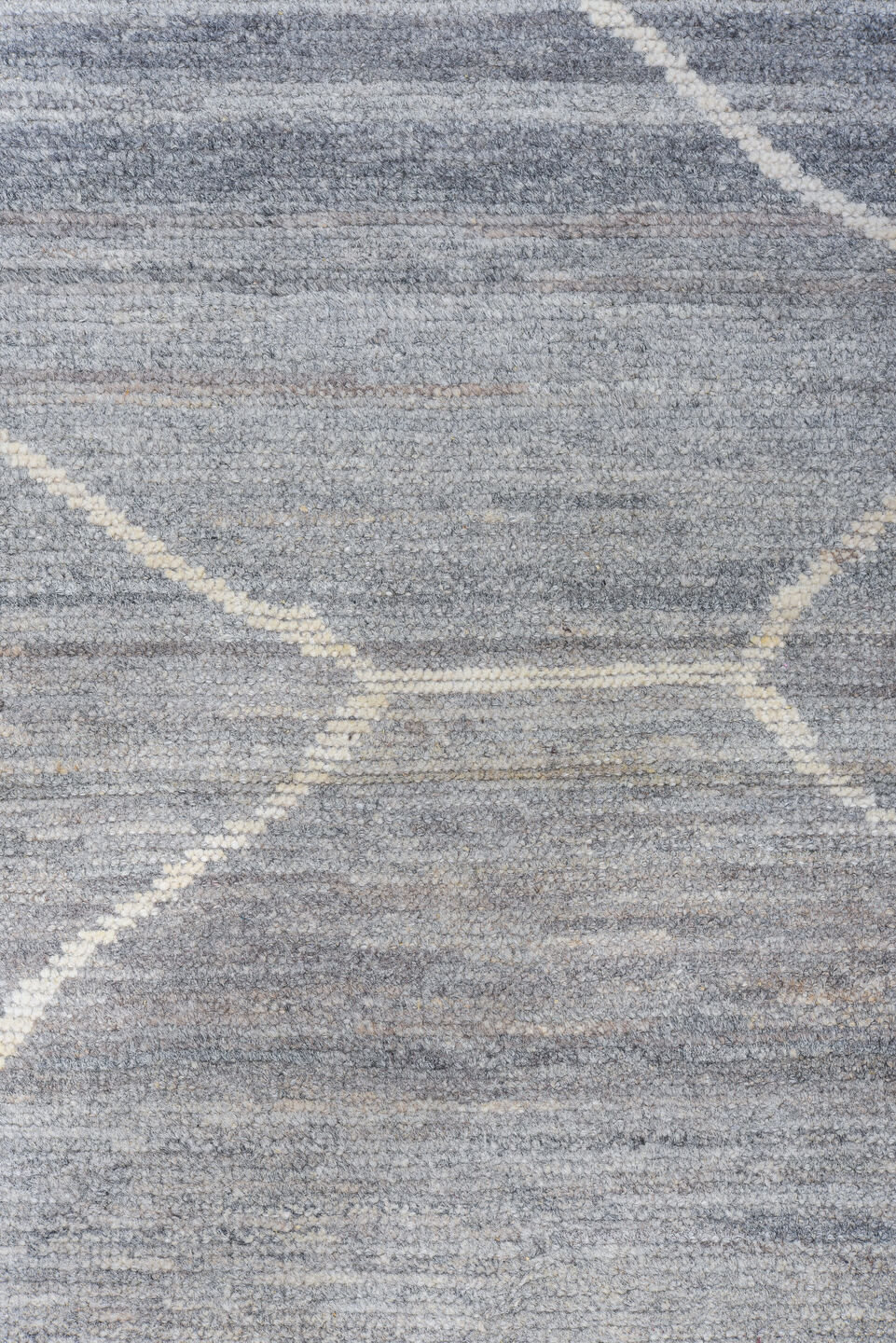 12' x 15' one-of-a-kind handmade vintage Tulu oversize rug. Color palette: black, blue, dark gray, dim gray, gainsboro, gray