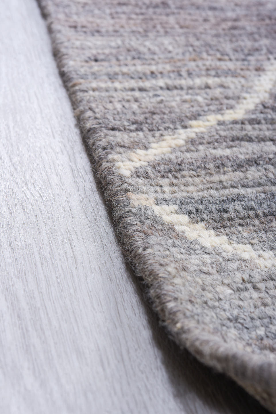 12' x 15' one-of-a-kind handmade vintage Tulu oversize rug. Color palette: gray, ivory, slate, taupe, charcoal, beige, black
