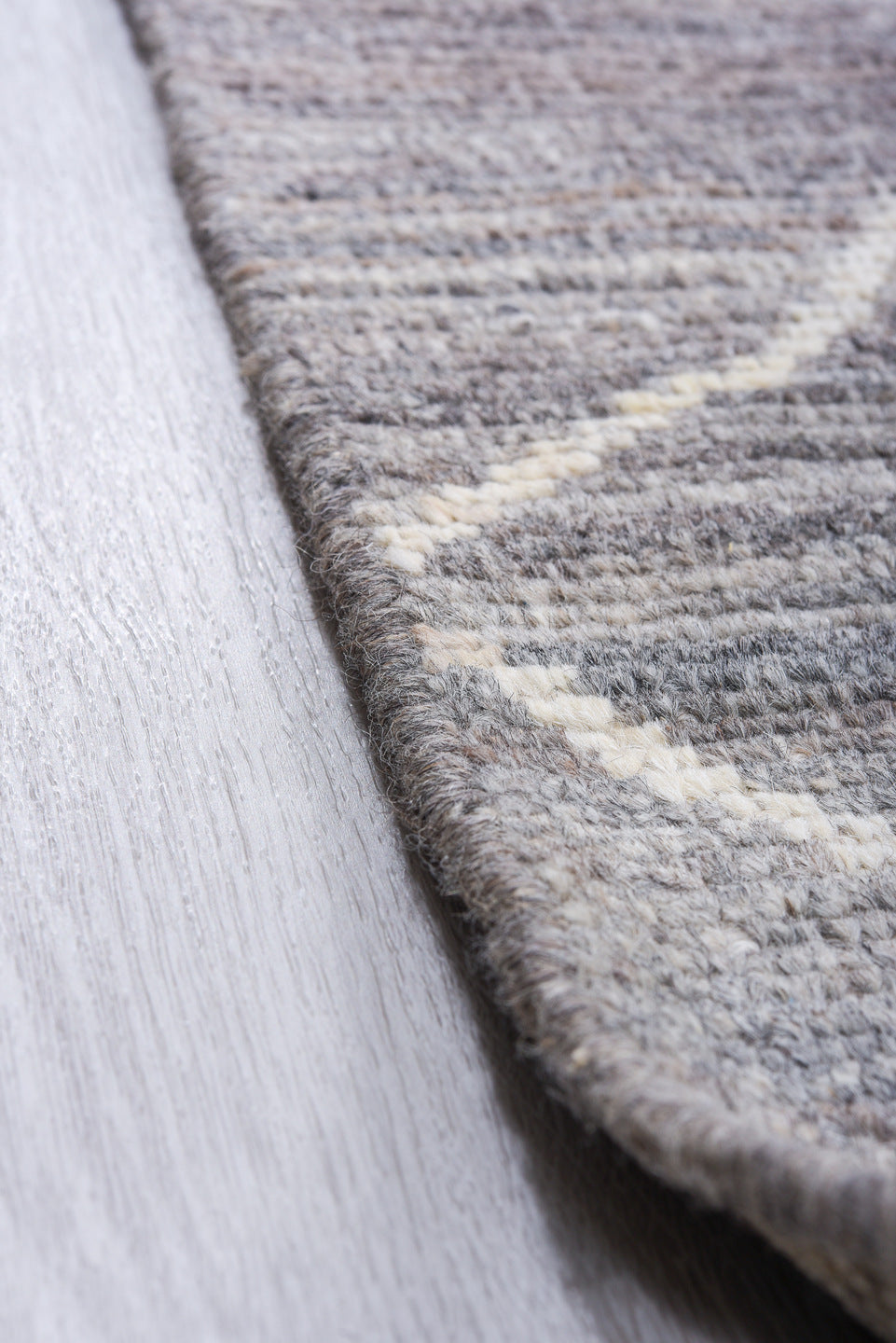12' x 15' one-of-a-kind handmade vintage Tulu oversize rug. Color palette: gray, ivory, slate, taupe, charcoal, beige, black