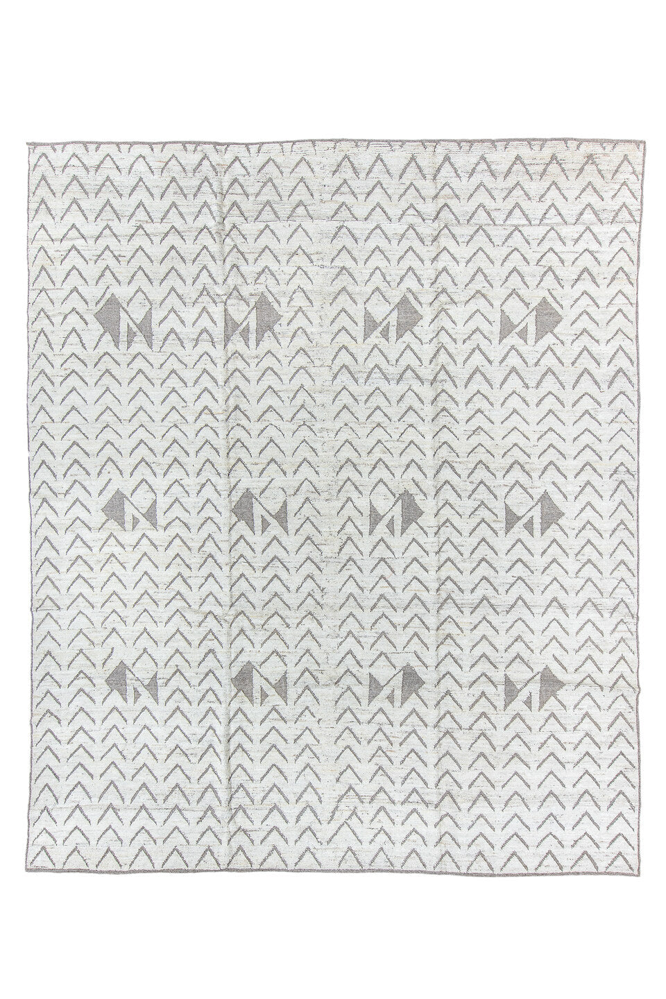 9' x 11' one-of-a-kind handmade vintage Tulu large size rug. Color palette: black, dark gray, dim gray, gainsboro, gray