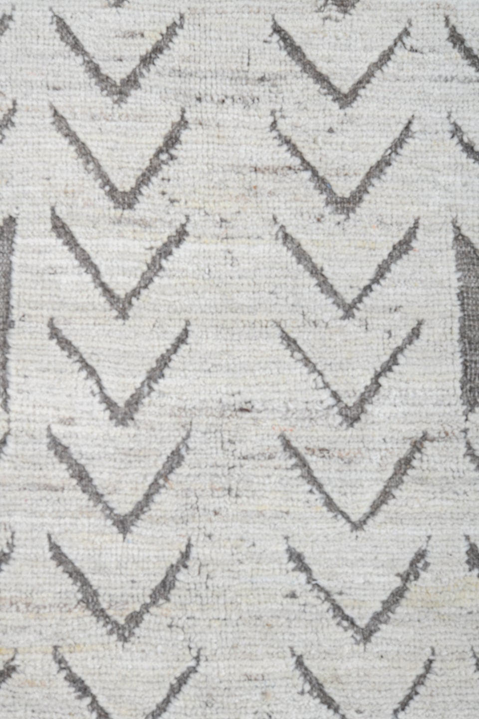 9' x 11' one-of-a-kind handmade vintage Tulu large size rug. Color palette: ivory, taupe, gray, cream, beige