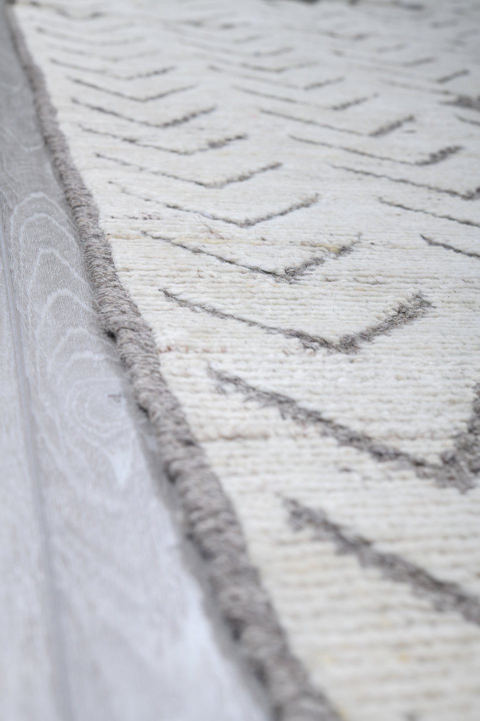 9' x 11' one-of-a-kind handmade vintage Tulu large size rug. Color palette: ivory, taupe, gray, cream, beige