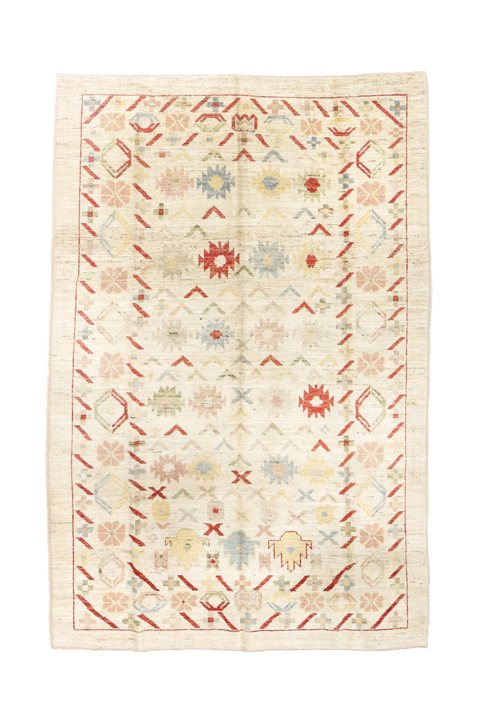 6' x 9' one-of-a-kind handmade vintage Tulu medium size rug. Color palette: brown, dark gray, dim gray, gainsboro, gray