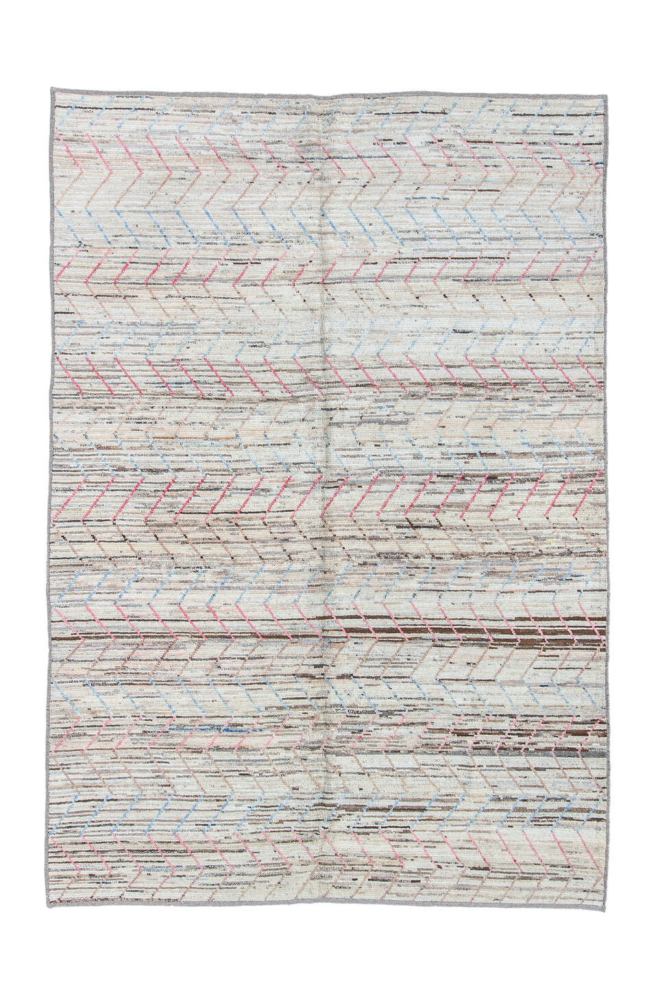 6' x 9' one-of-a-kind handmade vintage Tulu medium size rug. Color palette: black, dark gray, gainsboro, gray, light blue