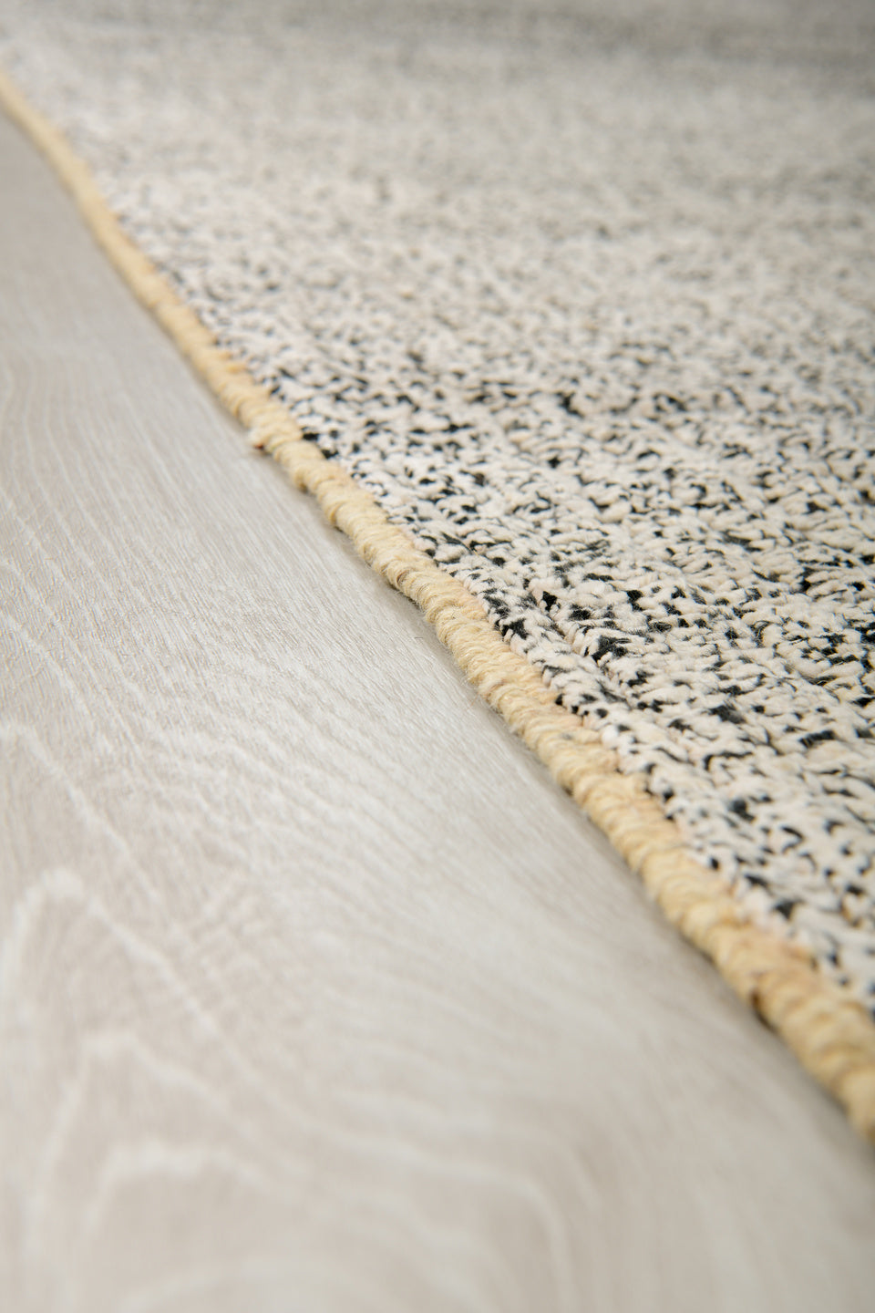 9' x 12' one-of-a-kind handmade vintage Tulu large size rug. Color palette: ivory, charcoal, gray, cream, taupe, black