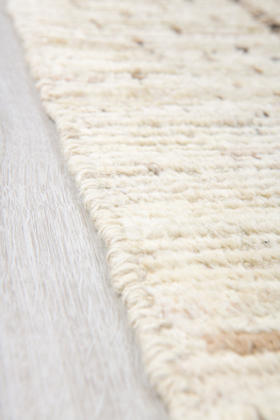 10' x 13' one-of-a-kind handmade vintage Tulu oversize rug. Color palette: ivory, taupe, brown, camel, charcoal, beige, gray