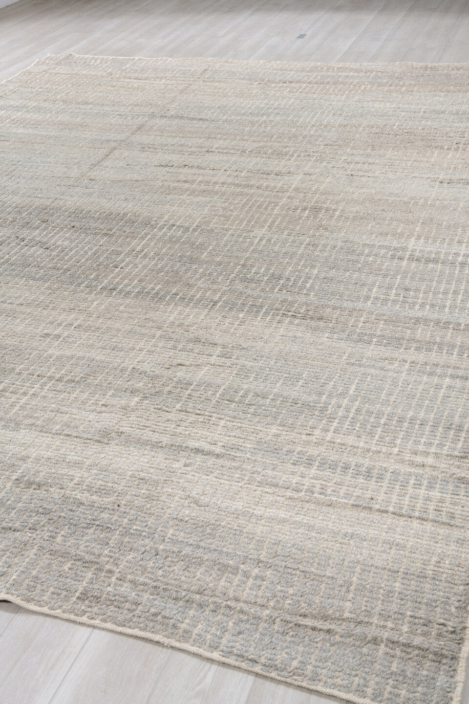 10' x 14' one-of-a-kind handmade vintage Tulu large size rug. Color palette: taupe, ivory, gray, greige, charcoal, beige