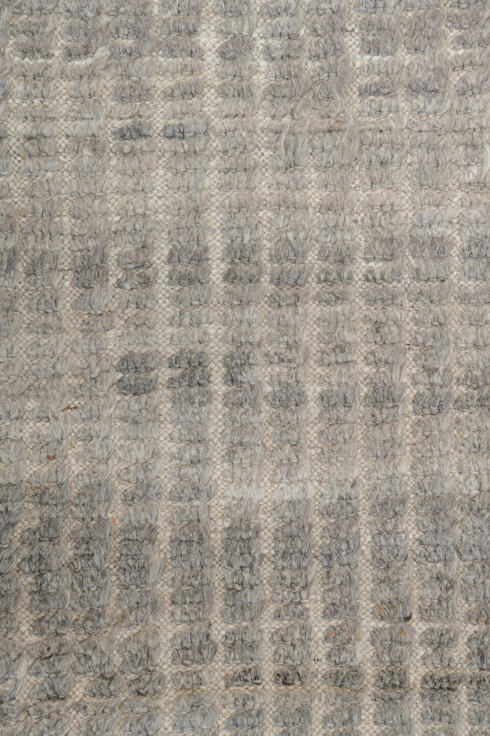 10' x 14' one-of-a-kind handmade vintage Tulu large size rug. Color palette: taupe, ivory, gray, greige, charcoal, beige
