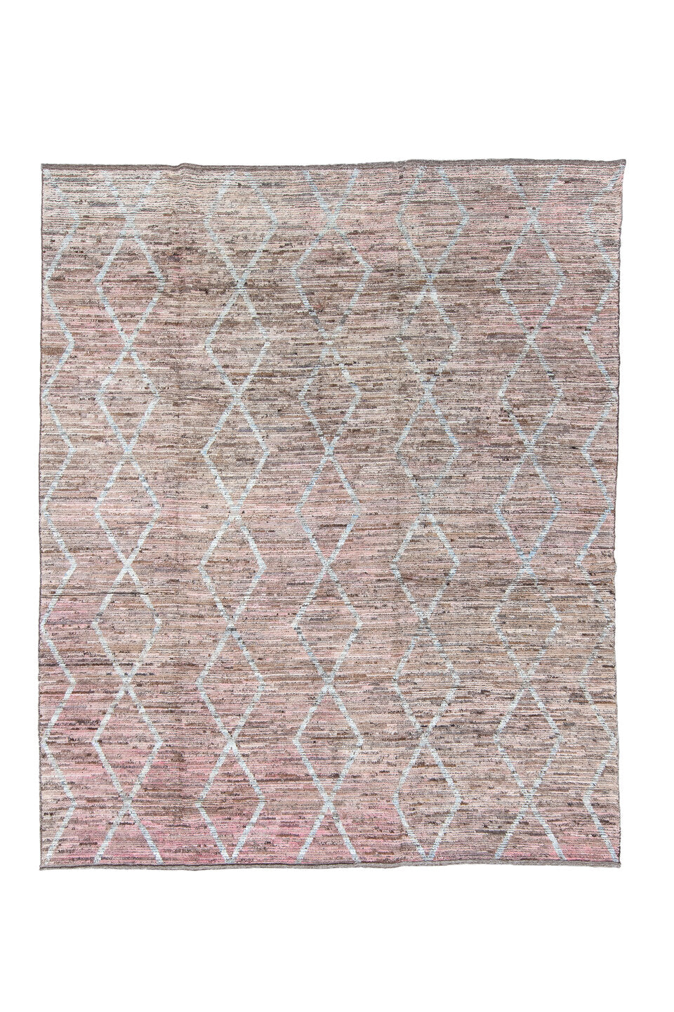 8' x 9' one-of-a-kind handmade vintage Tulu rug. Color palette: black, blue, brown, fiord, gainsboro, gray, light blue